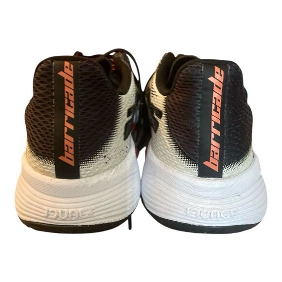 Men’s Adidas Barricade White Black Solar Red Athletic Shoes Size 9 - Picture 4 of 5